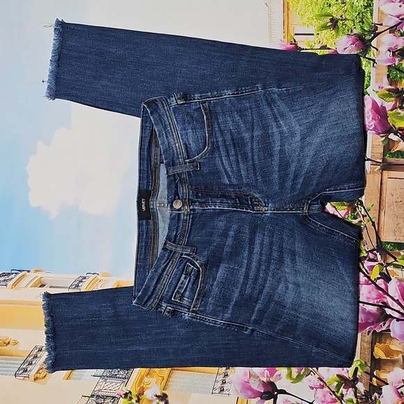 Vervet Classic Blue Skinny Jeans Raw Hem Size 28 - Picture 2 of 5